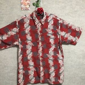 SHIRT MASSINI XL HAWAIIAN TROPICAL LEAF PRINT